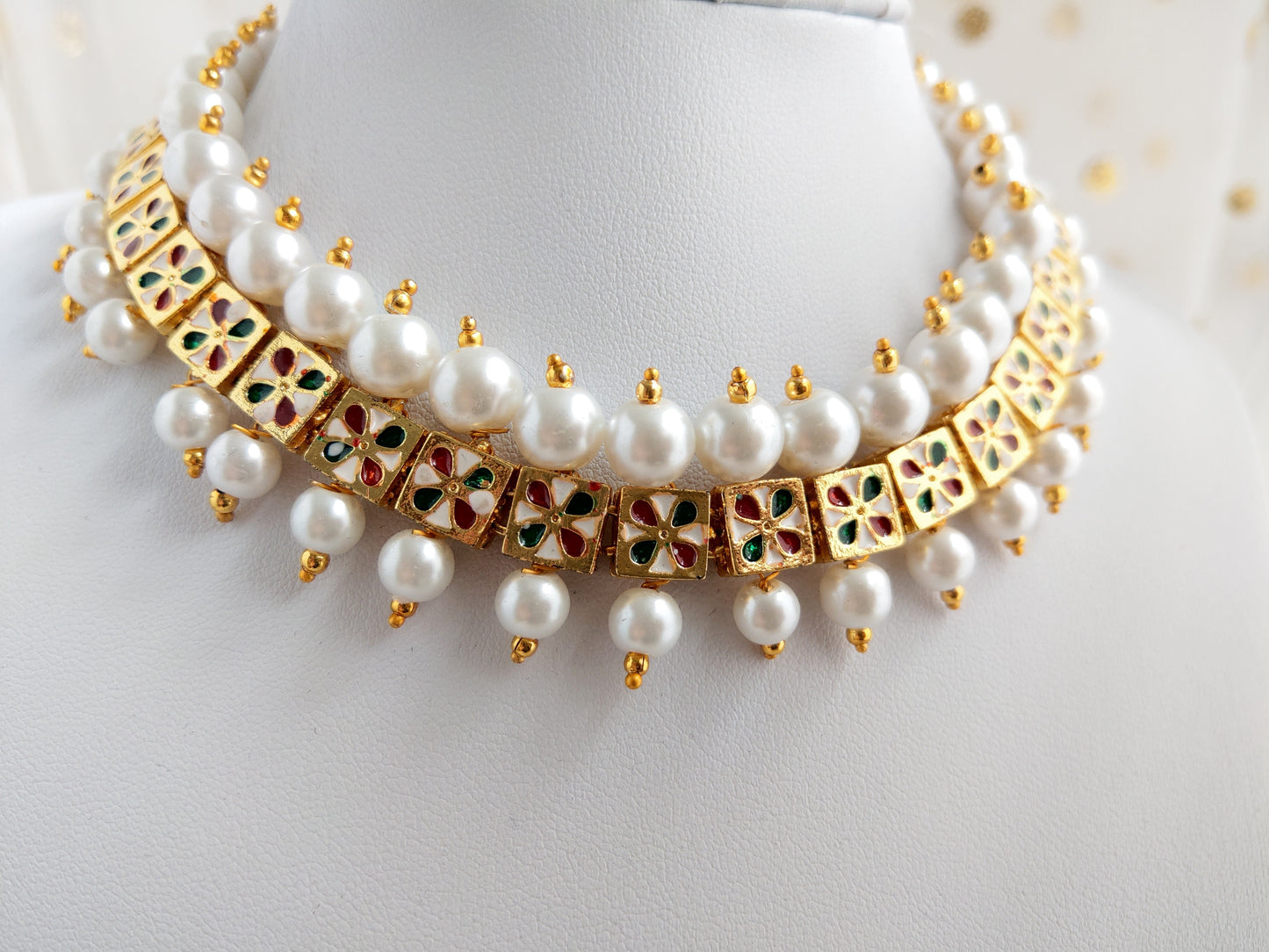 Two-Wear Kundan Pearl Necklace