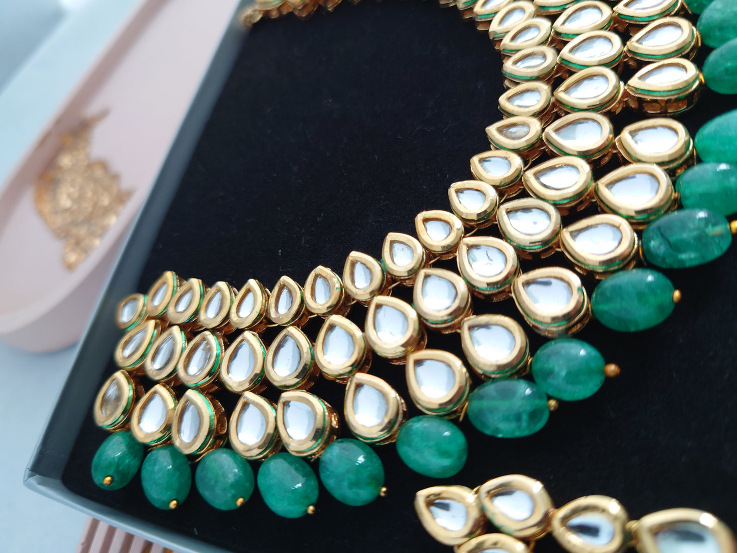 Kundan Green Necklace Set