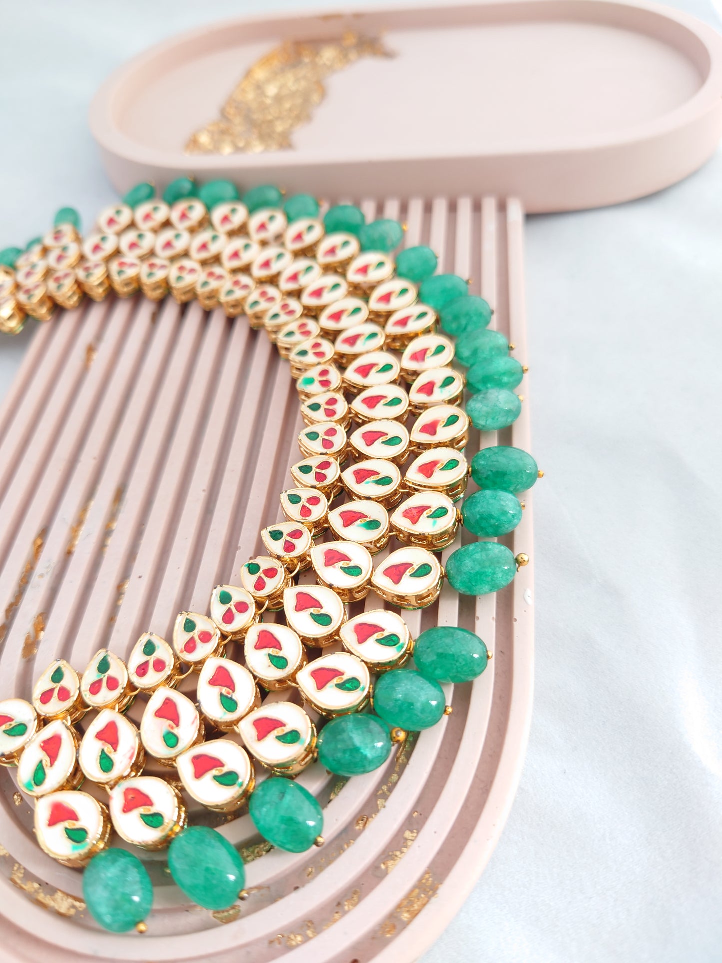 Kundan Green Necklace Set