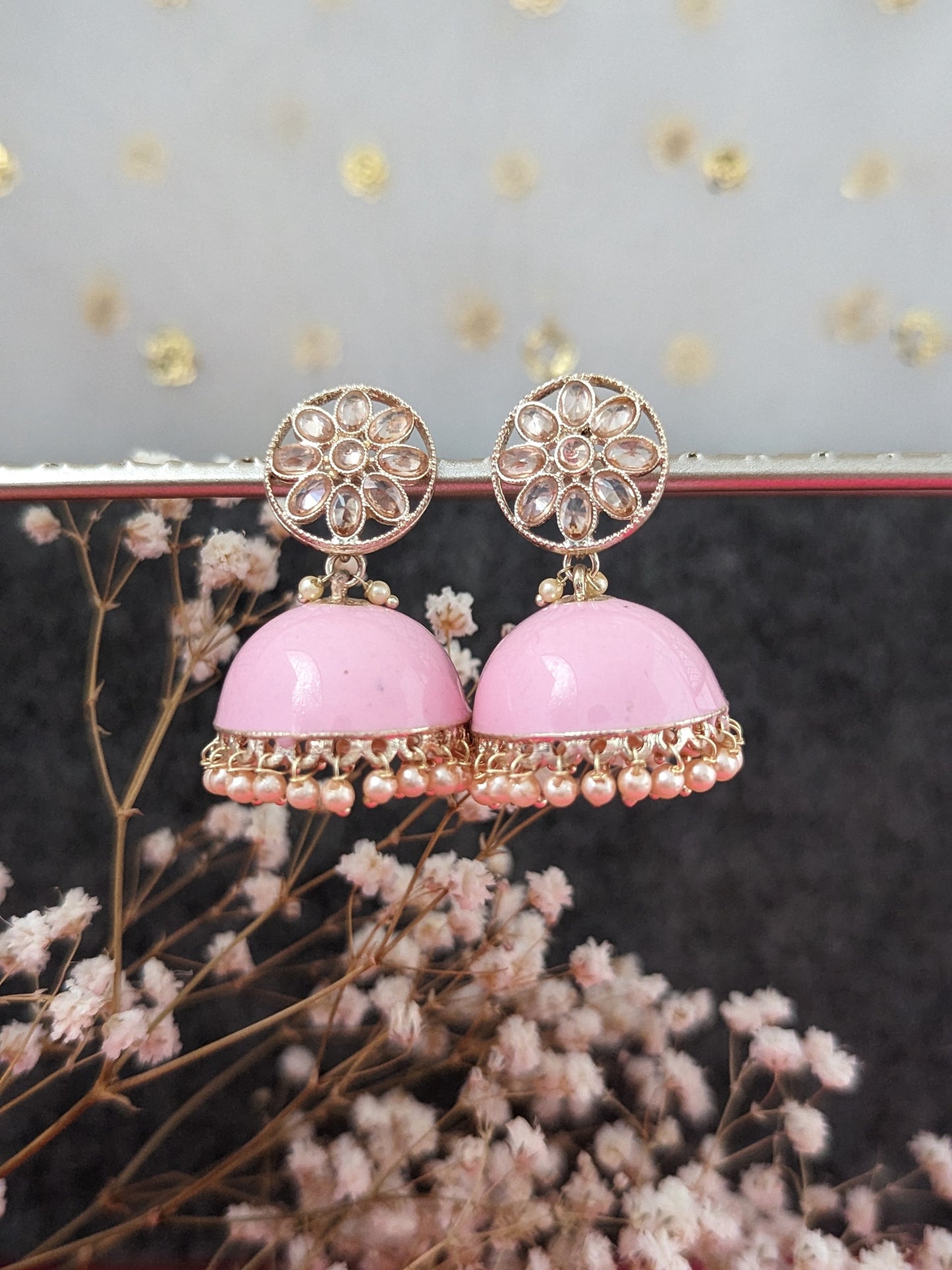 Little Lovely Jhumkas - Baby Pink