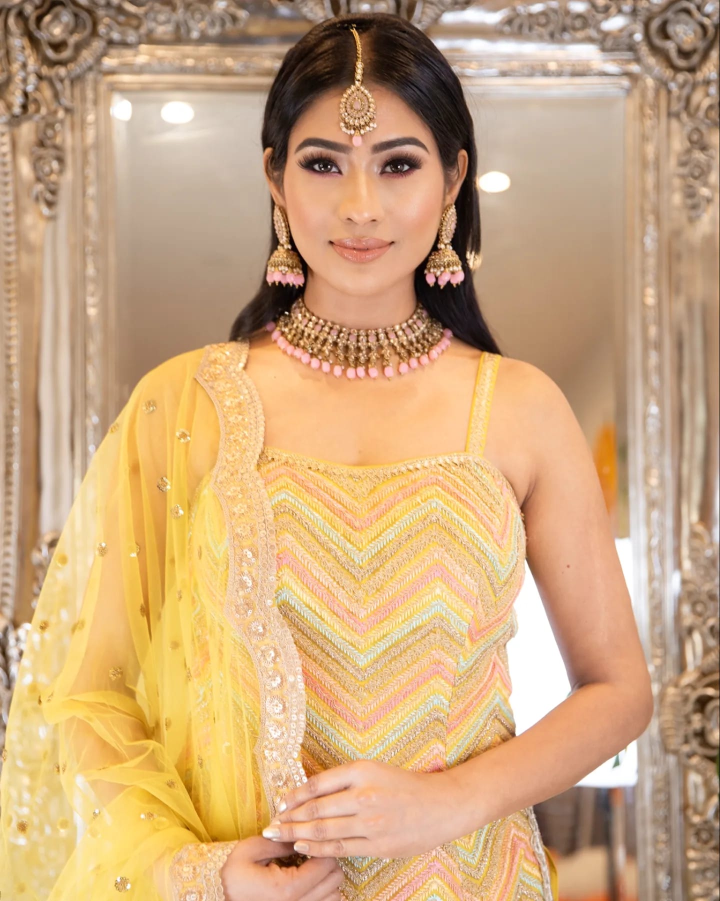 Aaina Jhumka Set - Multicoloured